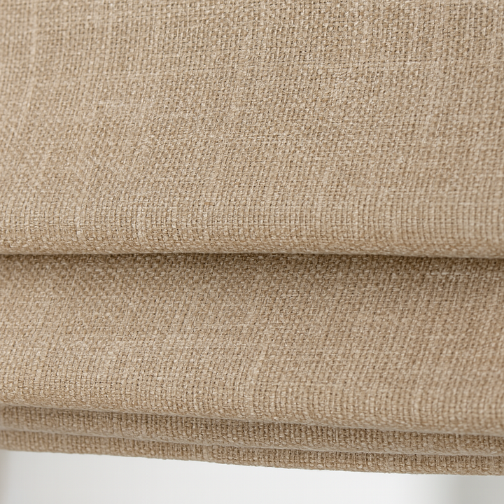 Organic Textured Linen-Cotton Corded Roman Blind – Custom Sizes, Light-Filtering or 100 % Blackout Liner | Inside & Outside Recess Fit | 8 Colours