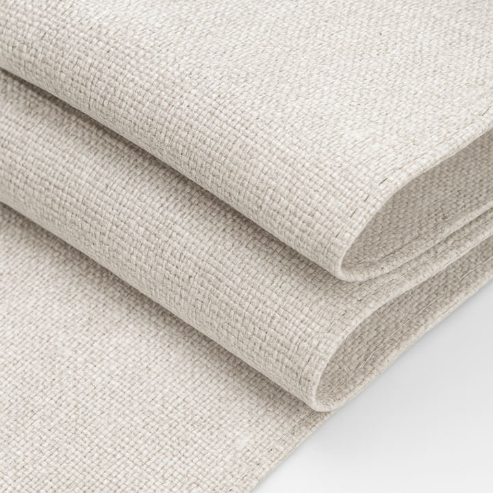 Organic Textured Linen-Cotton Corded Roman Blind – Custom Sizes, Light-Filtering or 100 % Blackout Liner | Inside & Outside Recess Fit | 8 Colours