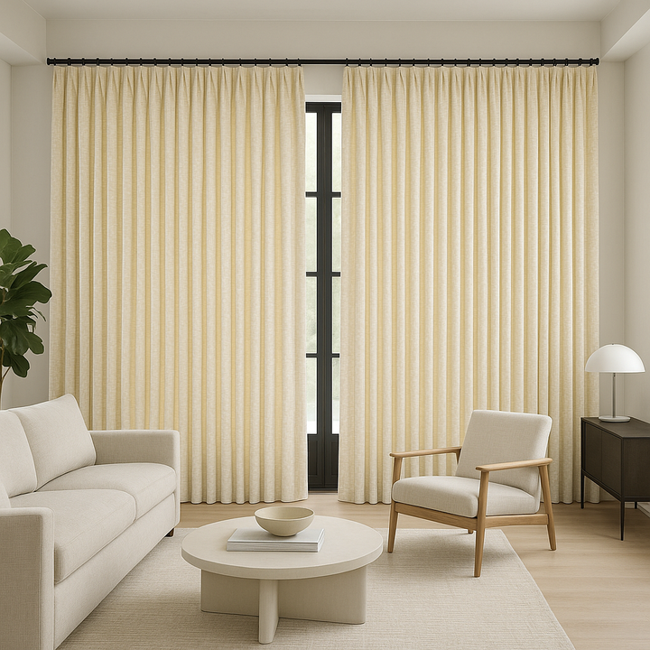 Geometric Jacquard Pure Linen Curtains – Blackout or Light-Filtering | Made-to-Measure | 8 Colours