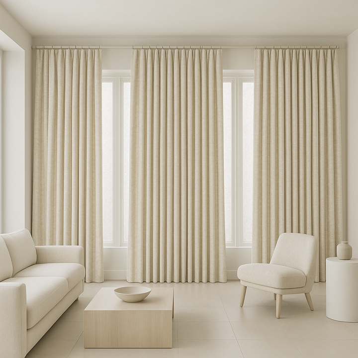 Geometric Jacquard Pure Linen Curtains – Blackout or Light-Filtering | Made-to-Measure | 8 Colours
