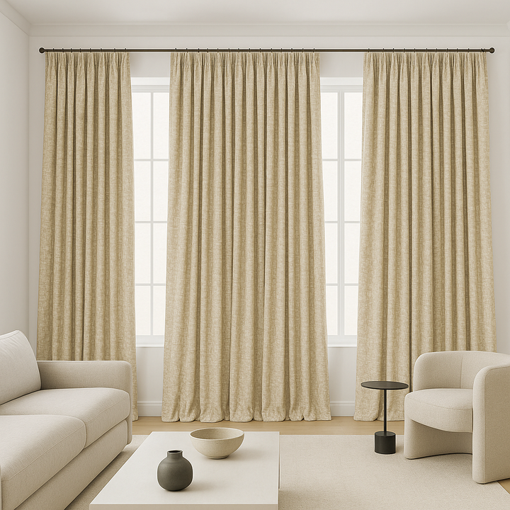 Geometric Jacquard Pure Linen Curtains – Blackout or Light-Filtering | Made-to-Measure | 8 Colours