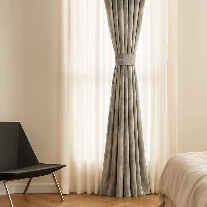 Luxury Velvet Curtains with Textured Abstract Bark Pattern – Custom Sizes – Light Filtering or 100% Blackout – 8 Colours – Rod or Track Compatible – OEKO-TEX Certified – Single or Pair
