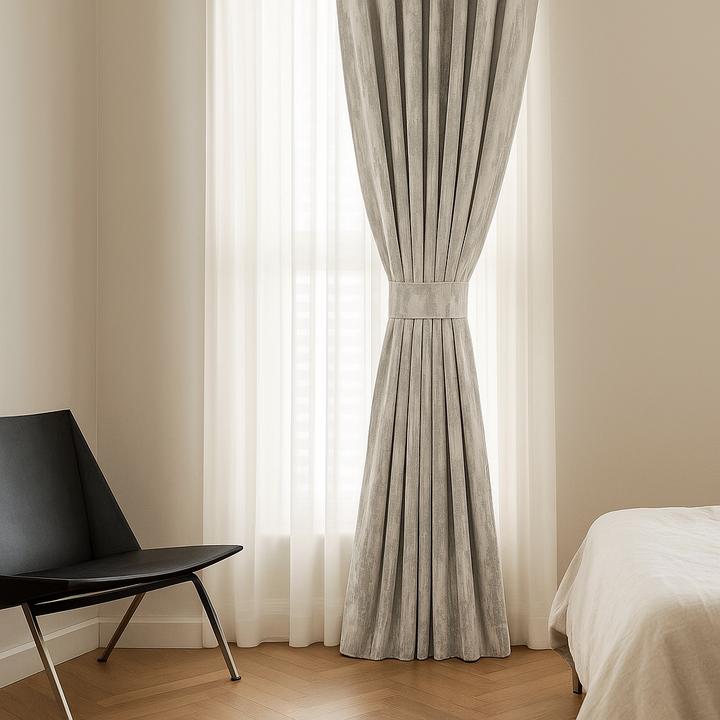 Luxury Velvet Curtains with Textured Abstract Bark Pattern – Custom Sizes – Light Filtering or 100% Blackout – 8 Colours – Rod or Track Compatible – OEKO-TEX Certified – Single or Pair