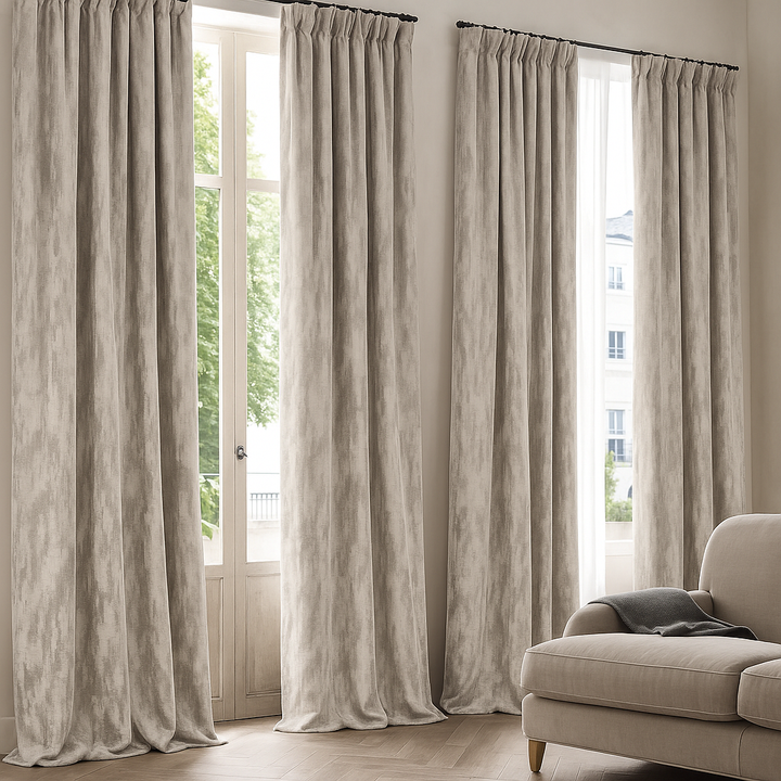 Luxury Velvet Curtains with Textured Abstract Bark Pattern – Custom Sizes – Light Filtering or 100% Blackout – 8 Colours – Rod or Track Compatible – OEKO-TEX Certified – Single or Pair