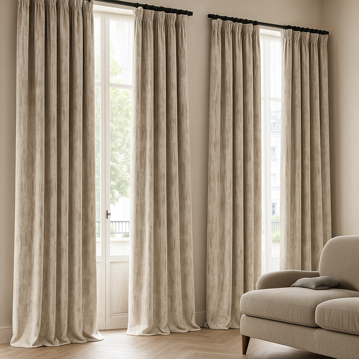 Luxury Velvet Curtains with Textured Abstract Bark Pattern – Custom Sizes – Light Filtering or 100% Blackout – 8 Colours – Rod or Track Compatible – OEKO-TEX Certified – Single or Pair