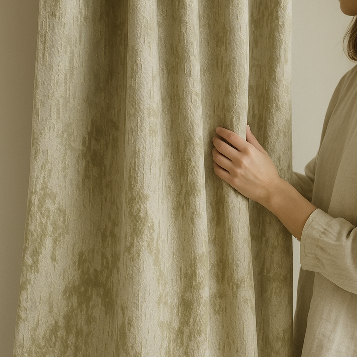 Luxury Velvet Curtains with Textured Abstract Bark Pattern – Custom Sizes – Light Filtering or 100% Blackout – 8 Colours – Rod or Track Compatible – OEKO-TEX Certified – Single or Pair