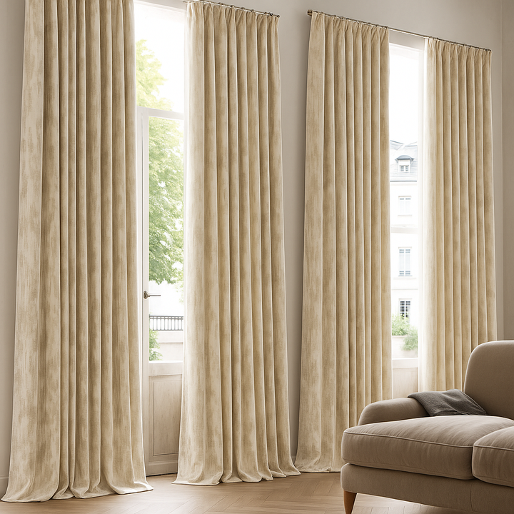 Luxury Velvet Curtains with Textured Abstract Bark Pattern – Custom Sizes – Light Filtering or 100% Blackout – 8 Colours – Rod or Track Compatible – OEKO-TEX Certified – Single or Pair