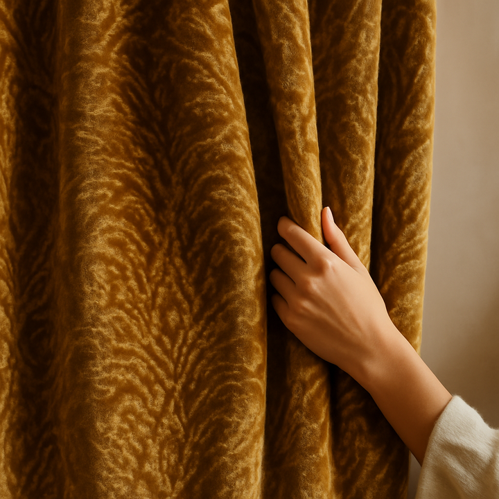 Luxury Velvet Damask Embossed Jacquard Curtains – Custom Made – Light Filtering & Blackout – 7 Elegant Colours