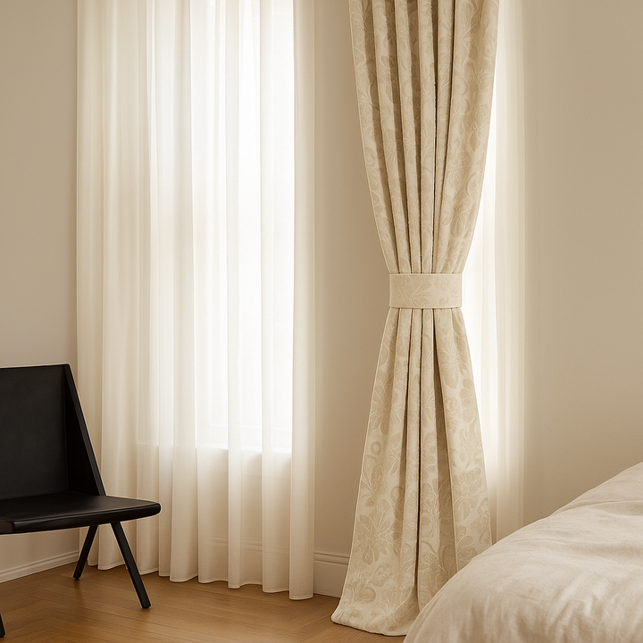 Luxury Velvet Jacquard Curtains with Raised Floral & Leaf Pattern – Light Filtering or Blackout – Custom Sizes – 8 Colours