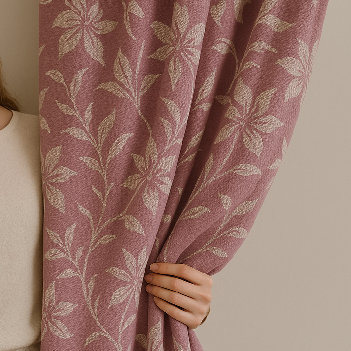 Luxury Cotton Linen Jacquard Floral Curtains | Custom Sizes & Liner Options | Perfect for Modern & Traditional Interiors