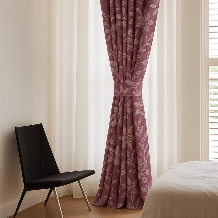 Luxury Cotton Linen Jacquard Floral Curtains | Custom Sizes & Liner Options | Perfect for Modern & Traditional Interiors