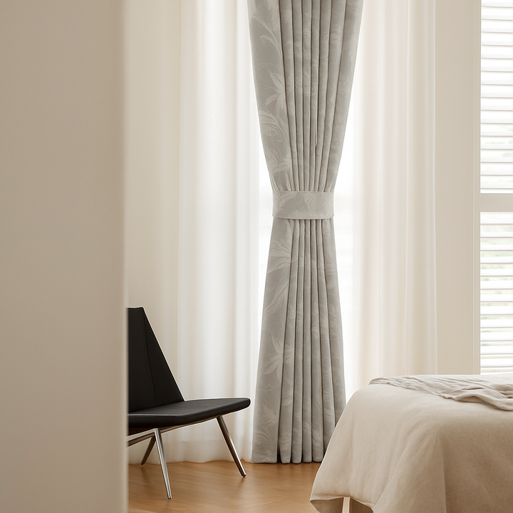 Luxury Cotton Linen Jacquard Floral Curtains | Custom Sizes & Liner Options | Perfect for Modern & Traditional Interiors