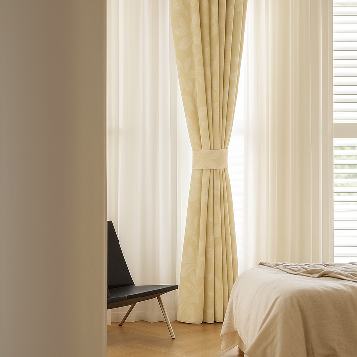 Luxury Cotton Linen Jacquard Floral Curtains | Custom Sizes & Liner Options | Perfect for Modern & Traditional Interiors