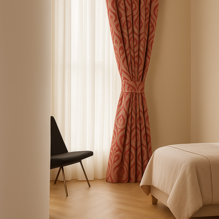 Luxury Linen Damask Jacquard Curtains – Made-to-Measure | Blackout / Cotton Lined