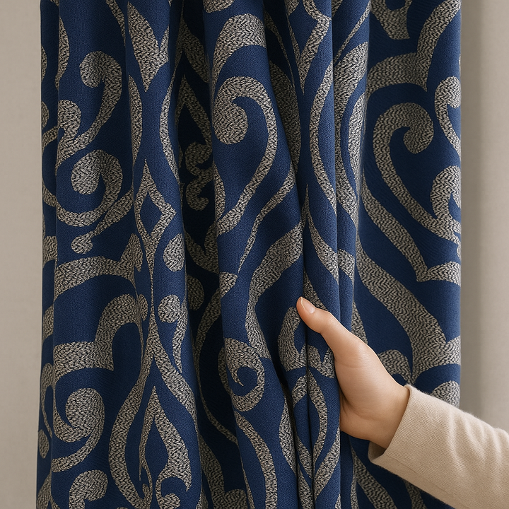 Luxury Linen Damask Jacquard Curtains – Made-to-Measure | Blackout / Cotton Lined