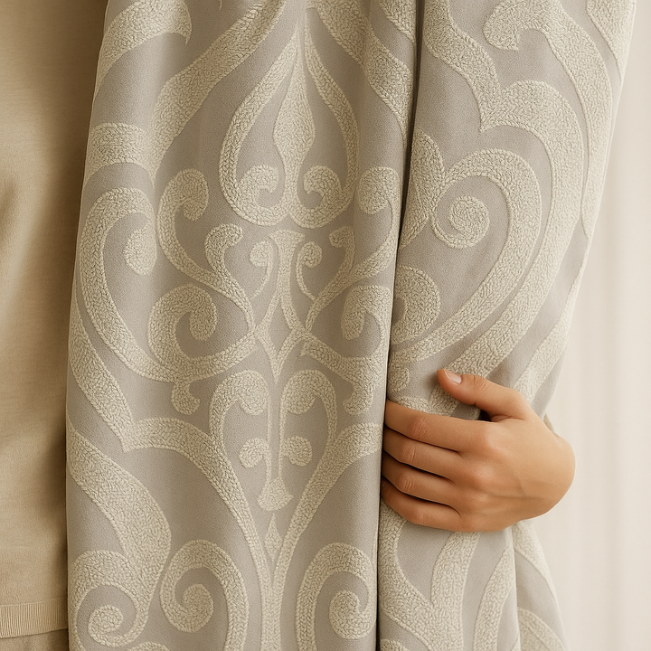 Luxury Linen Damask Jacquard Curtains – Made-to-Measure | Blackout / Cotton Lined