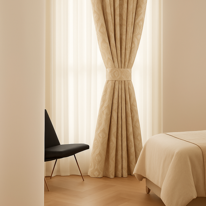 Luxury Linen Damask Jacquard Curtains – Made-to-Measure | Blackout / Cotton Lined