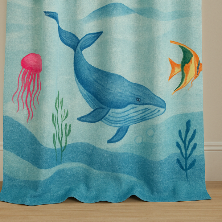 Ocean Adventure Pure Linen Curtains for Kids – Custom Sizes, Blackout or Light Filtering, Single or Pair