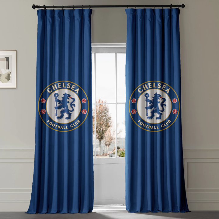 Chelsea Football Club Curtains | Eyelet, Rod Pocket & Blackout Linings | Licensed Merchandise