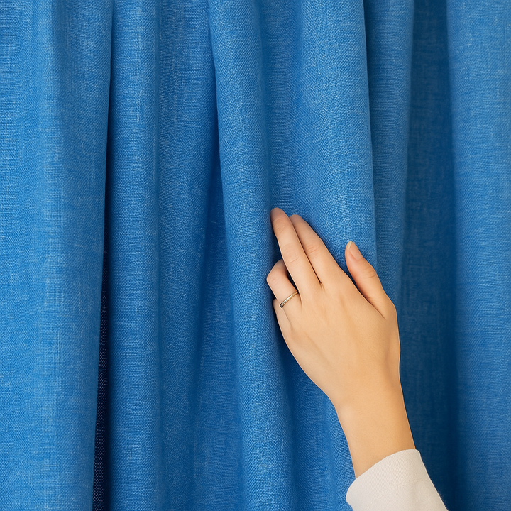 GOTS Certified Cotton Linen Curtains – 24 Colours – Light Filtering or 100% Blackout – Single or Pair - Custom Sizes