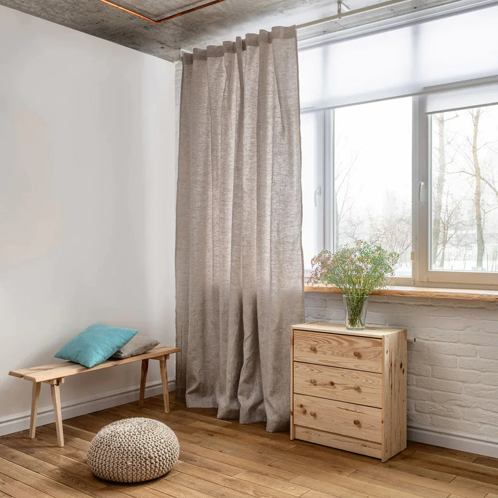 Natural Organic Linen Privacy Curtains - Semi-Sheer Undyed | Standard & Made to Measure Sizing