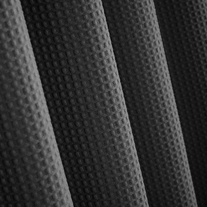 Dark Grey Organic Cotton Waffle Shower Curtain | Modern Bathroom | Quick Dry
