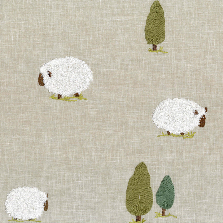 Little Lambs Beige Linen Roman Blind – Made-to-Measure Kids & Nursery | Light-Filter or Blackout