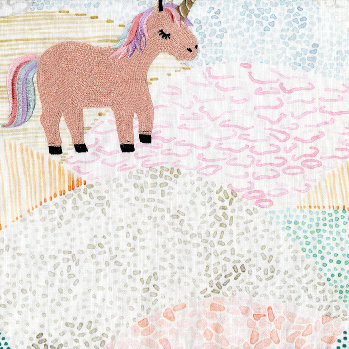 Pastel Unicorn Pure Linen Roman Blind – Made-to-Measure Kids & Nursery | Light-Filter or Blackout