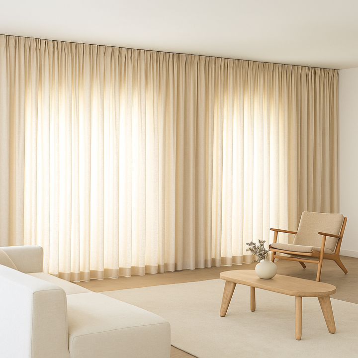 GOTS Certified Cotton Linen Curtains – 24 Colours – Light Filtering or 100% Blackout – Single or Pair - Custom Sizes