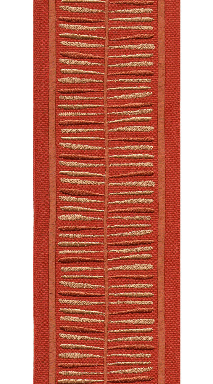 Wide Cotton Canvas Embroidered Trim Tape | 4 Inch (10.16cm) | 5 Colours | By The Metre Cinnamon Gold
