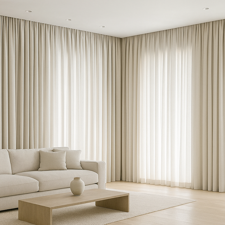 GOTS Certified Cotton Linen Curtains – 24 Colours – Light Filtering or 100% Blackout – Single or Pair - Custom Sizes