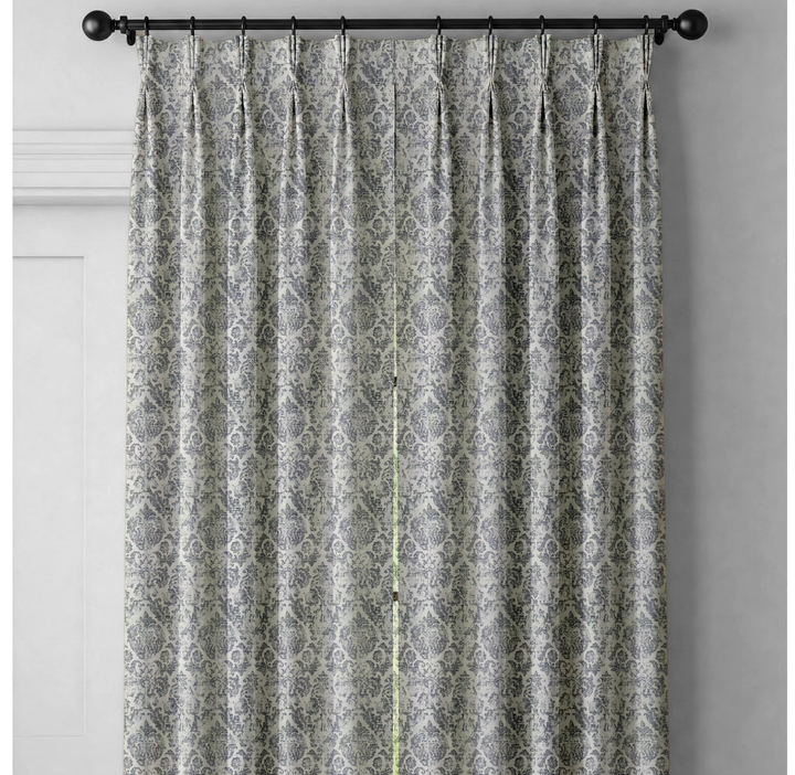 Jacquard Damask Linen Blend Curtains | 5 Colours | Pinch & Euro Pleats | Made-to-Measure