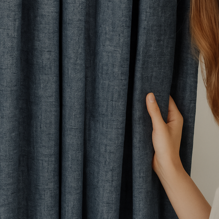 GOTS Certified Cotton Linen Curtains – 24 Colours – Light Filtering or 100% Blackout – Single or Pair - Custom Sizes