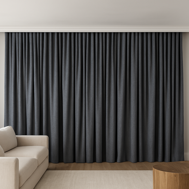 GOTS Certified Cotton Linen Curtains – 24 Colours – Light Filtering or 100% Blackout – Single or Pair - Custom Sizes