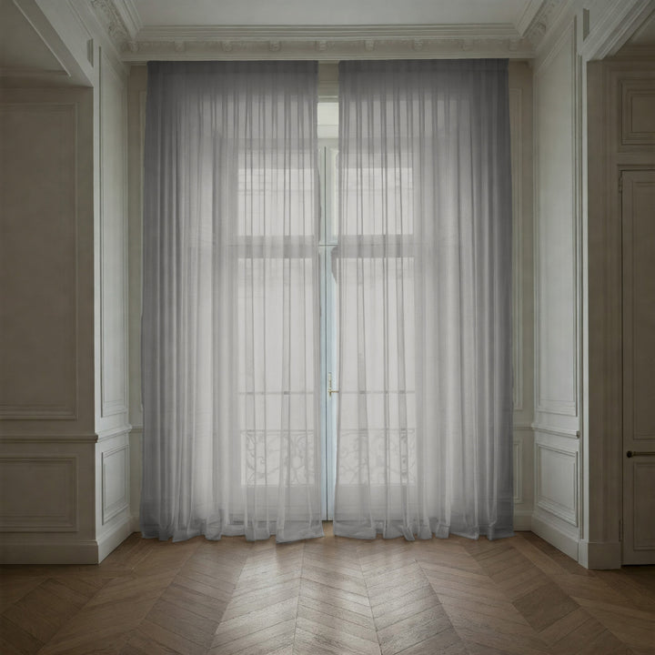 Light Grey Linen Sheer Curtains - Triple Pinch Pleat - Made to Measure