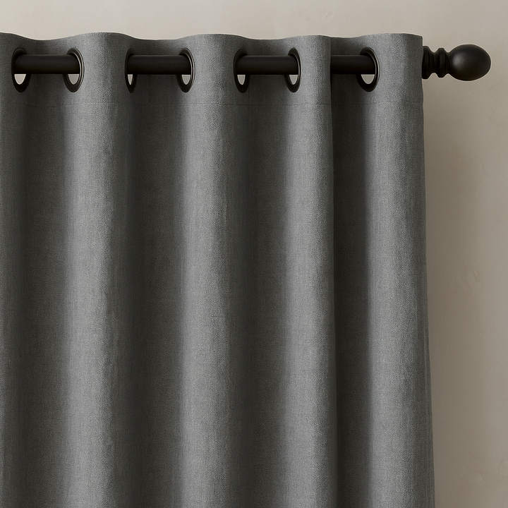 GOTS Certified Cotton Linen Curtains – 24 Colours – Light Filtering or 100% Blackout – Single or Pair - Custom Sizes