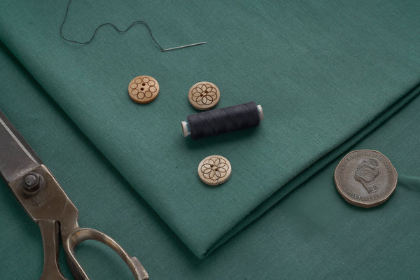 Teal Organic Hemp Fabric | 155gsm | Extra Wide (254cm) | GOTS Certified