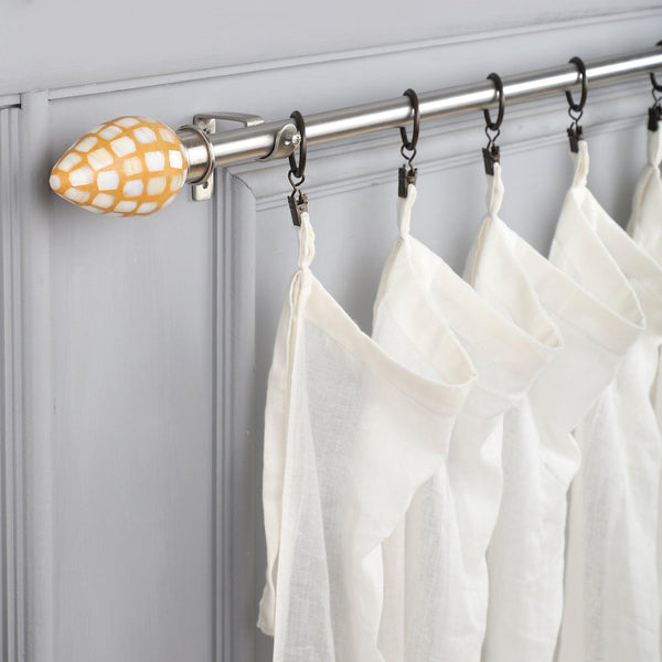 Silver Extendable Curtain Pole | 19mm | Iridescent Finials | 61-366cm