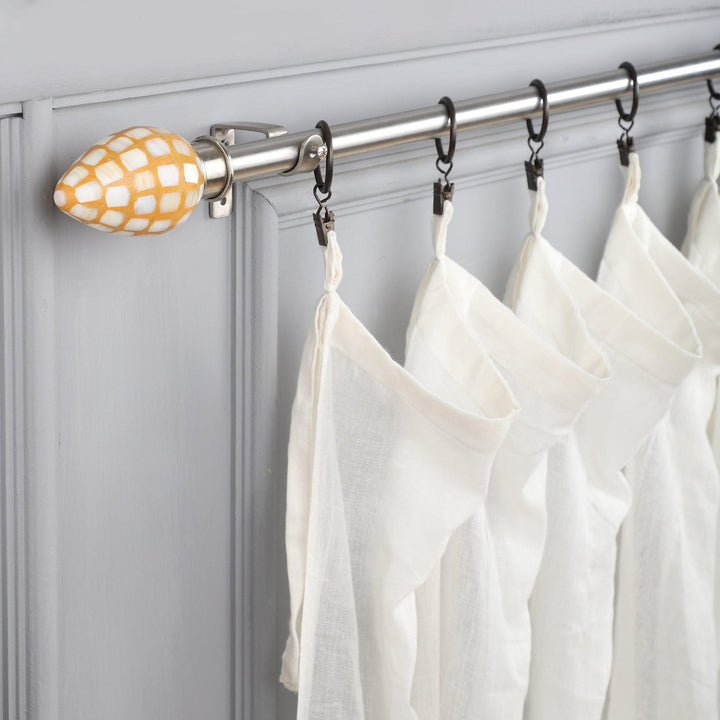 Silver Extendable Curtain Pole | 19mm | Iridescent Finials | 61-366cm