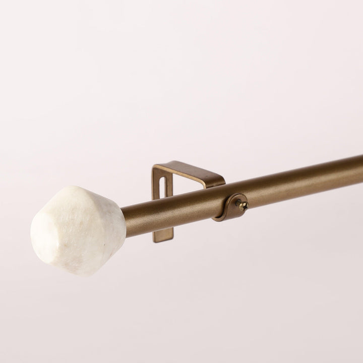 Gold Extendable Curtain Pole | 19mm | Marble Finials | 61-366cm