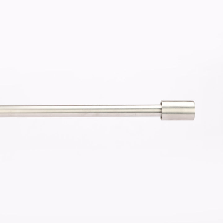 Silver Extendable Curtain Pole | 19mm | Minimalist Finials | 61-366cm