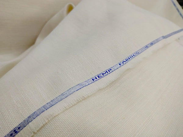 Organic Hemp Fabric - Off White | 240gsm | 147cm | GOTS Certified | Perfect for Curtains, Upholstery & Clothing