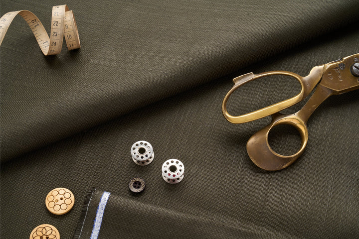 Organic Hemp Fabric - Dark Olive Green | 240gsm | Durable & Versatile