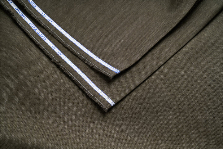 Organic Hemp Fabric - Dark Olive Green | 240gsm | Durable & Versatile