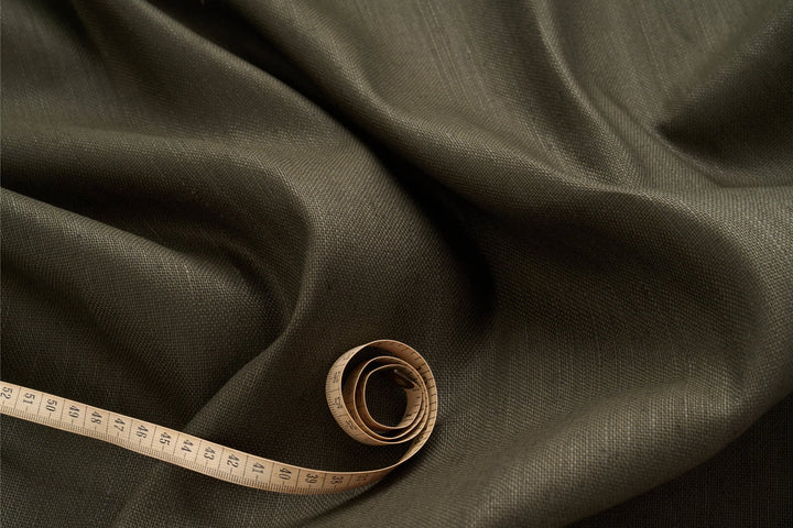 Organic Hemp Fabric - Dark Olive Green | 240gsm | Durable & Versatile