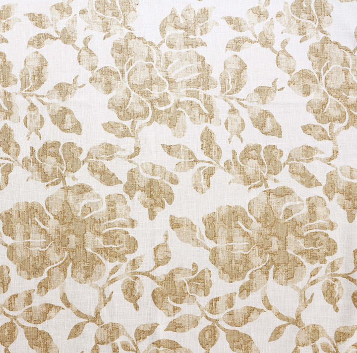 Floral Print Linen Fabric | 5 Colourways | Medium Weight | Curtains, Blinds & Crafts | By the Metre Ivory - Flax
