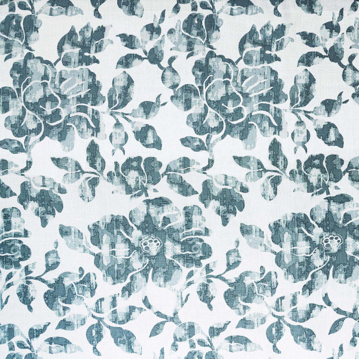 Floral Print Linen Fabric | 5 Colourways | Medium Weight | Curtains, Blinds & Crafts | By the Metre Ivory - Grey