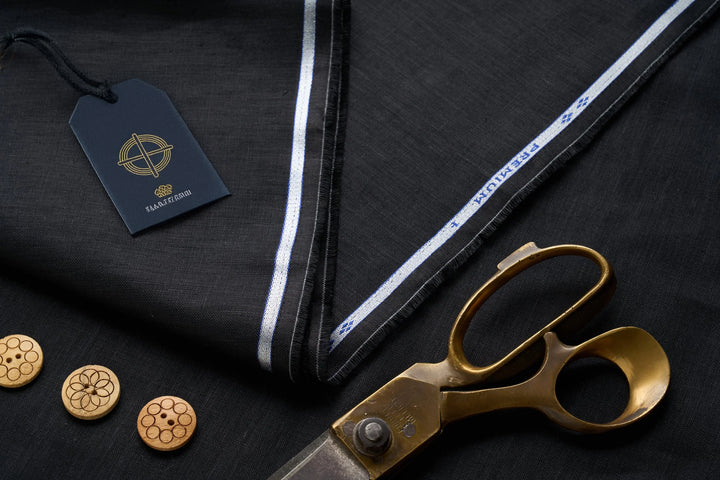 Organic Black Hemp Fabric | 155gsm | Soft & Breathable | Curtains & Clothing
