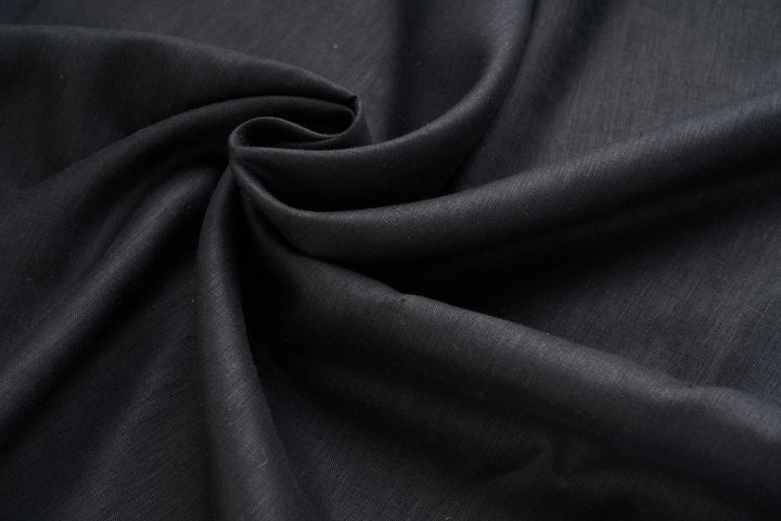 Organic Black Hemp Fabric | 155gsm | Soft & Breathable | Curtains & Clothing
