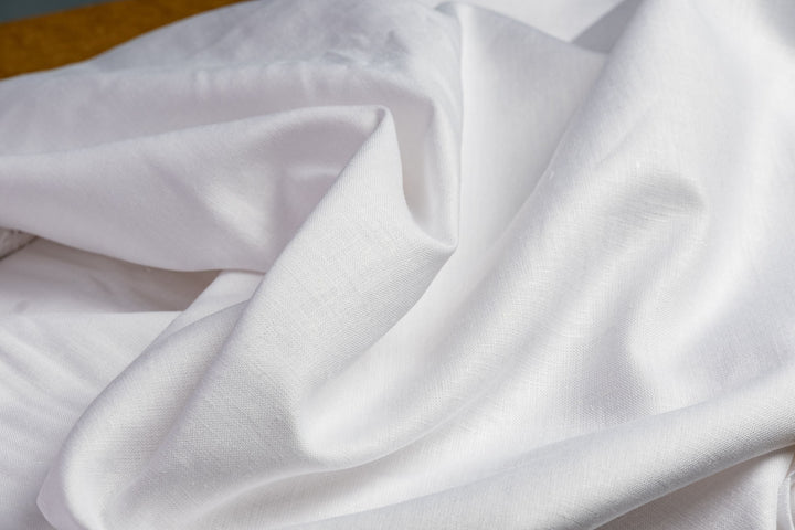 White Hemp Fabric | 100% Organic, 145gsm, 147cm Wide | Curtains, Clothing, Table Linen | GOTS Certified